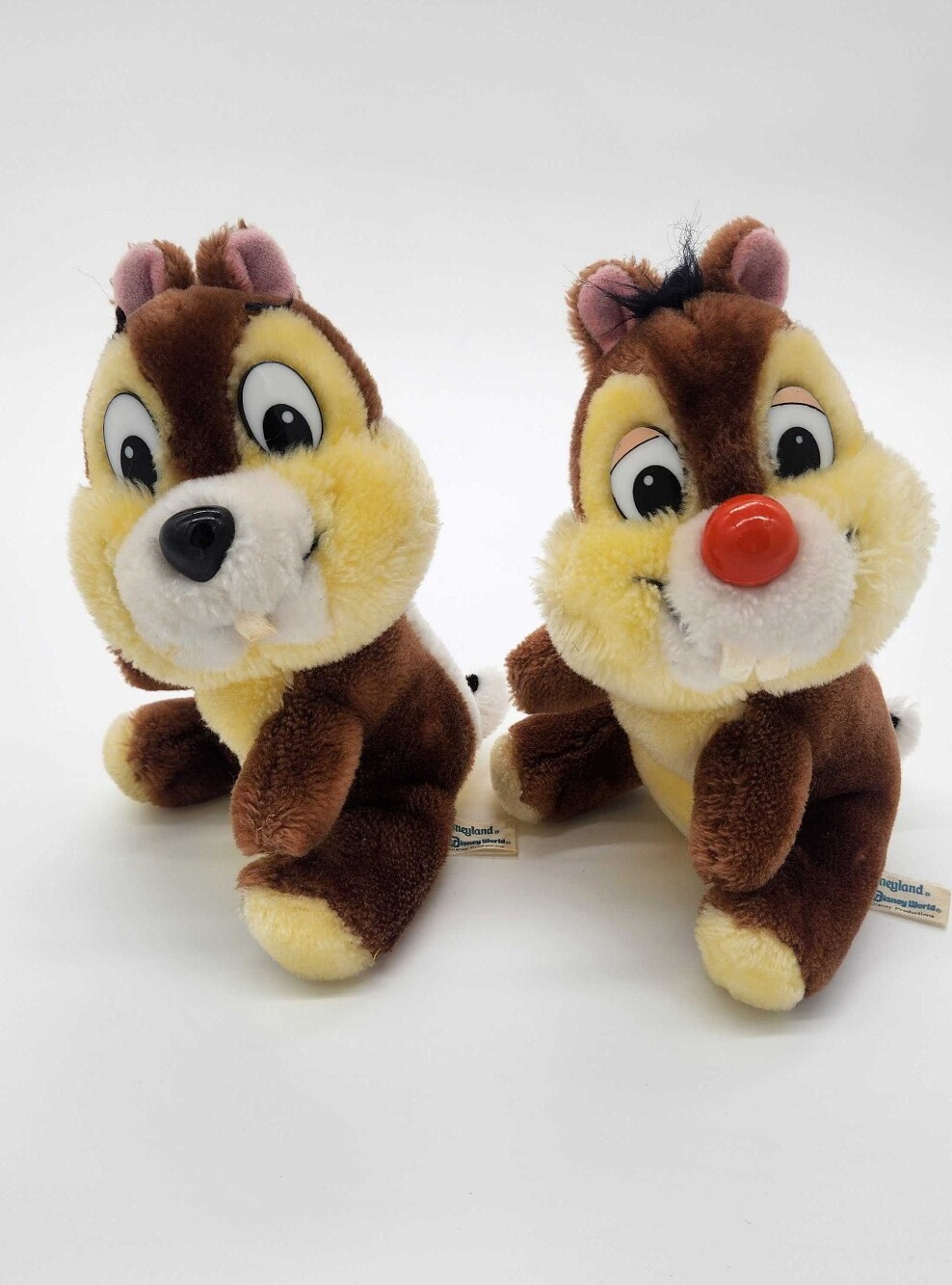 Vintage Disneyland Chip & Dale Plush Pair Walt Disney Productions Korea